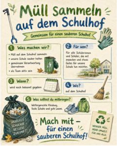 Flyer zum Ganztagskurs Müll sammeln