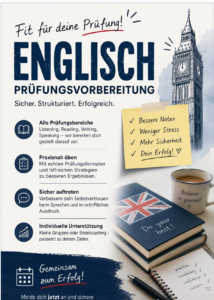 Flyer zum Ganztagskurs Prüfungsvorbereitung Englisch
