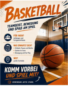 Flyer zum Ganztagskurs Basketball