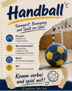Flyer zum Ganztagskurs Handball
