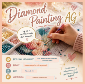Flyer zum Mittagsband-Angebot Diamond Painting